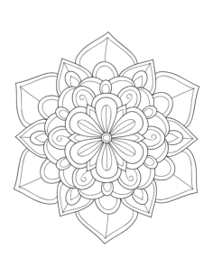 Flower Symmetrical Layered Flower Doodle Coloring Pages Pdf, Free Vectors File
